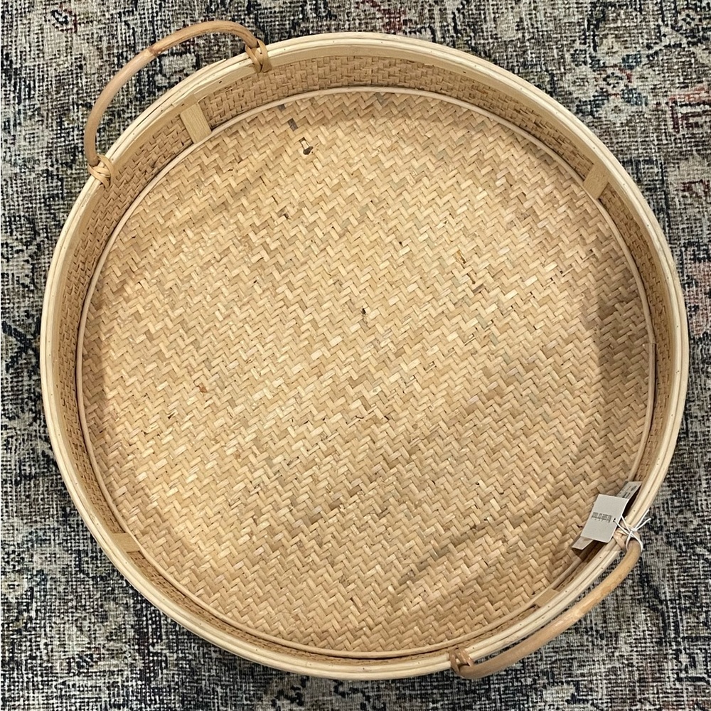 NWT Cane/Rattan Tray from At Home